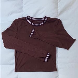 Ribbed Brown Long Sleeve